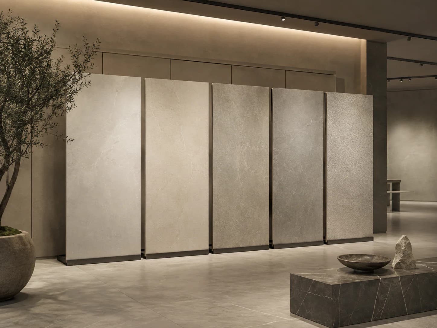 Large-Format Porcelain Flooring finish variation