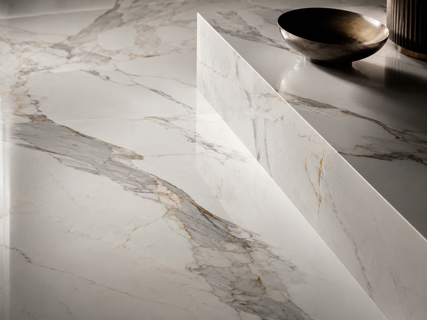 Marble-Look Porcelain material macro