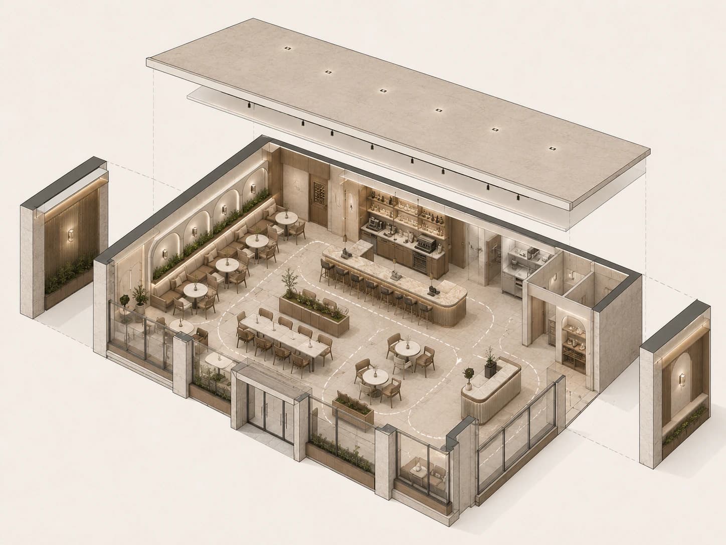 Hospitality axonometric study