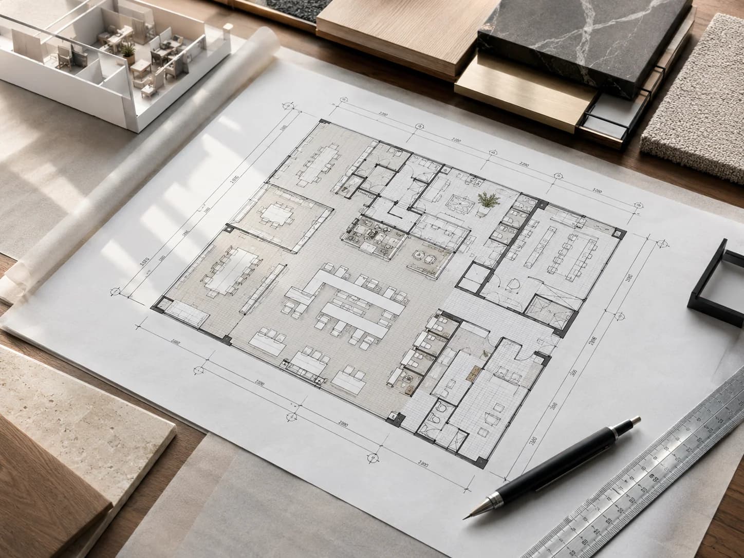 Space planning within a coordinated fit-out project