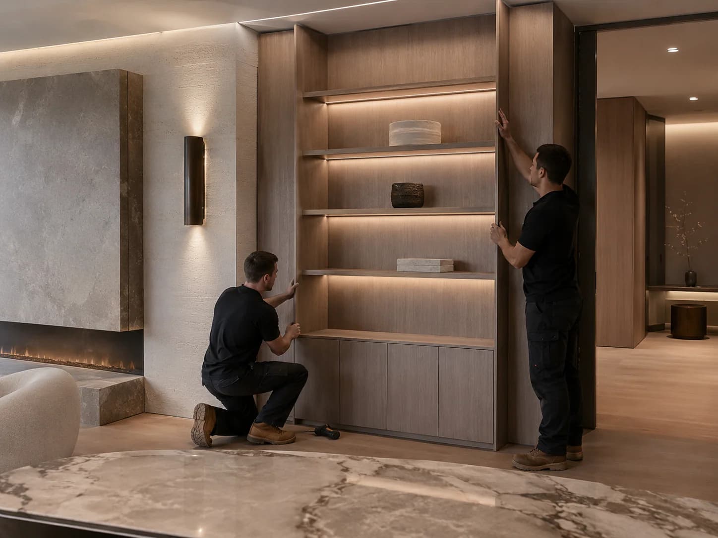 Installation within a coordinated fit-out project