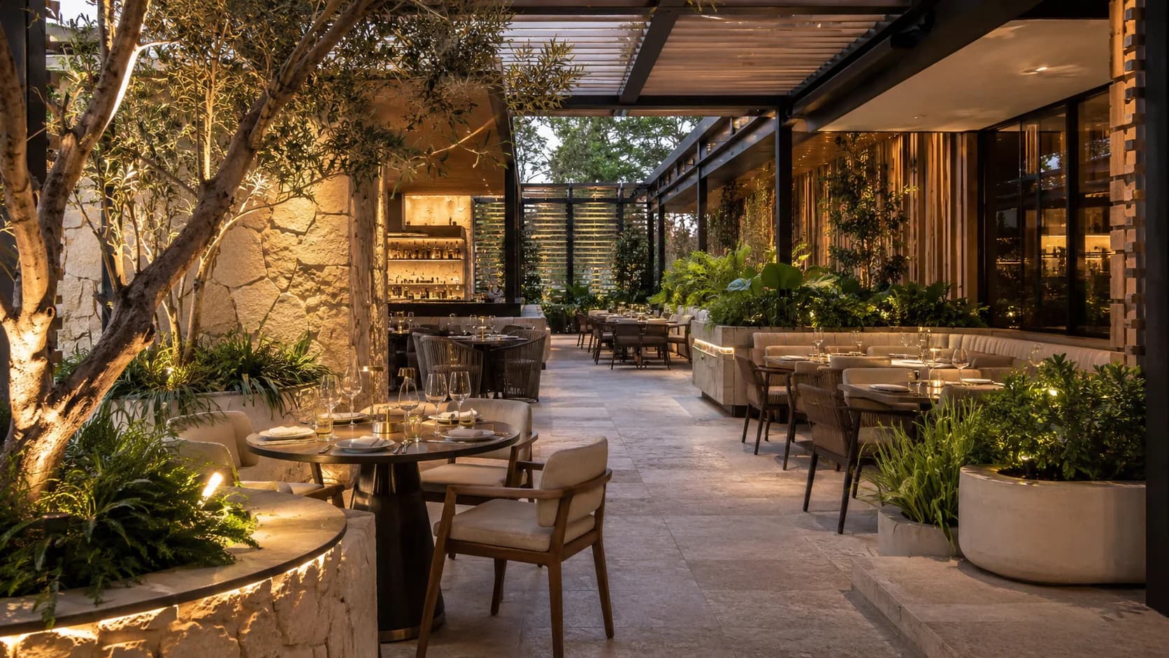 Hospitality outdoor-dining interior direction