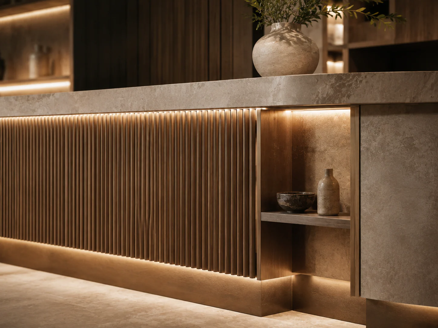 Hospitality custom-counter interior direction