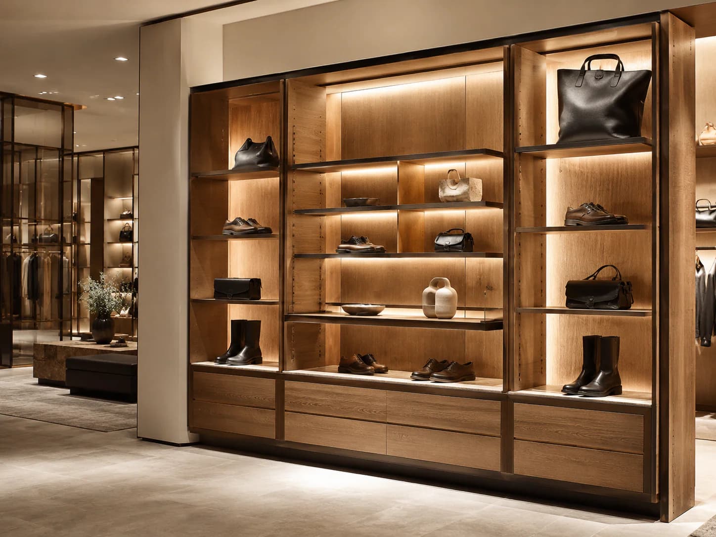 Retail shelving-display interior direction