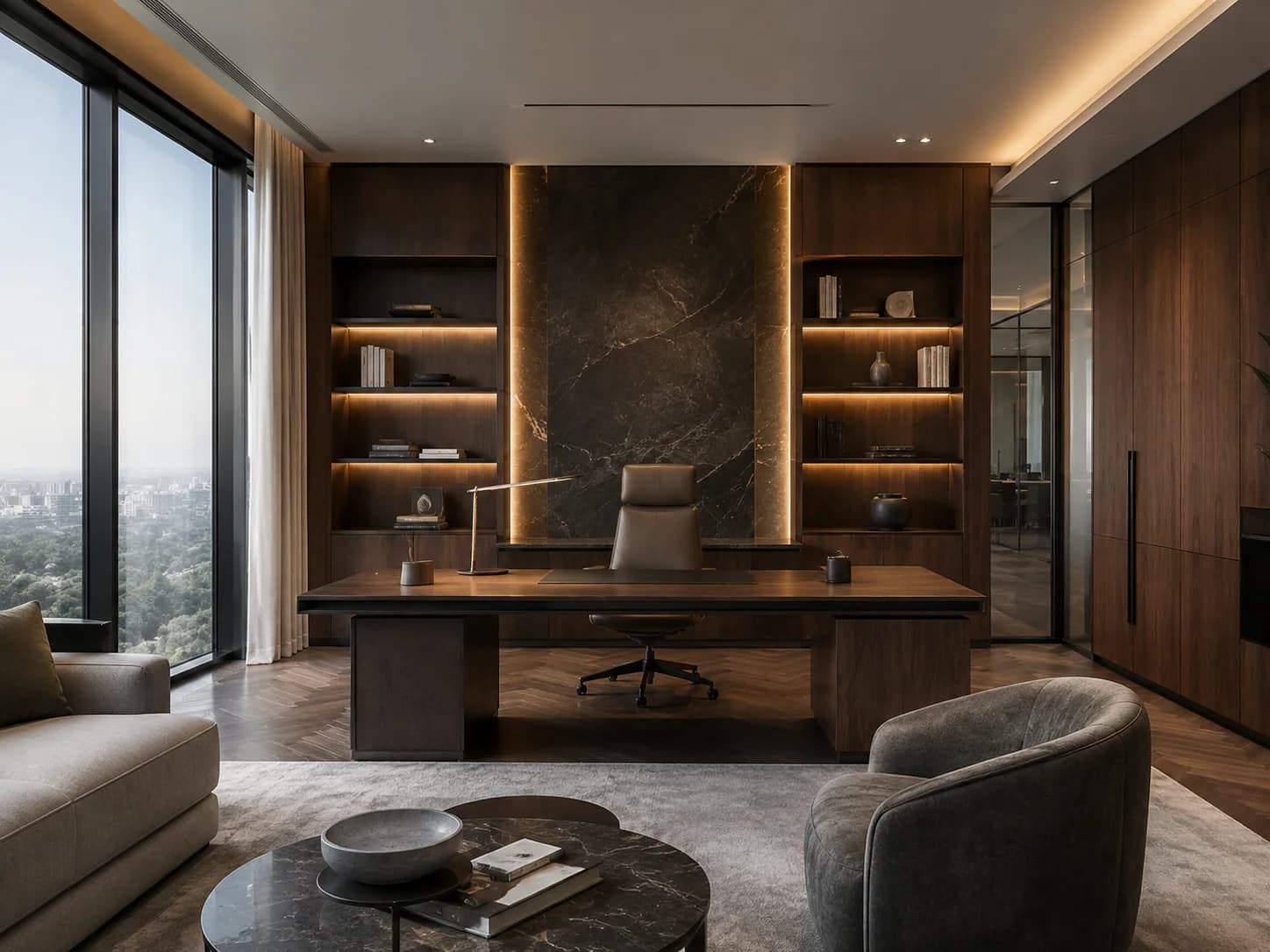 Workplace executive-office interior direction