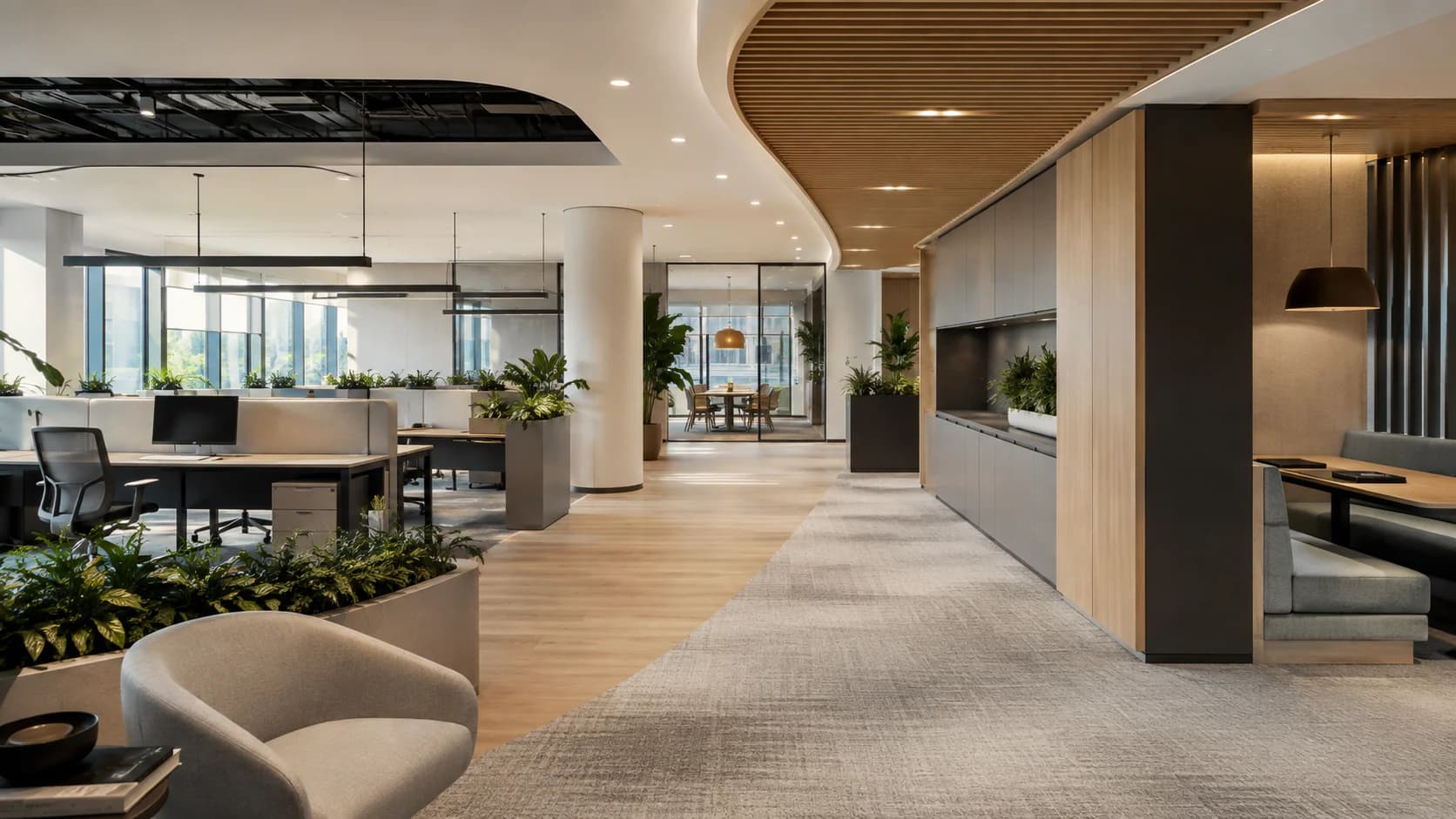 Workplace open-office interior direction