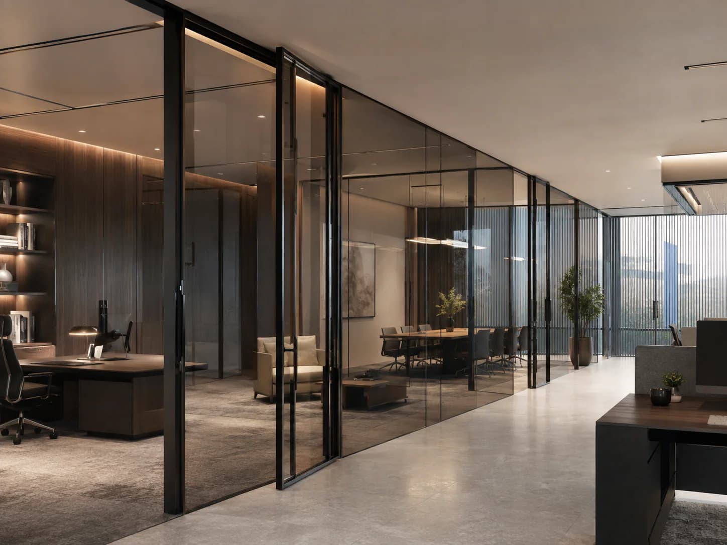 Workplace partitions interior direction