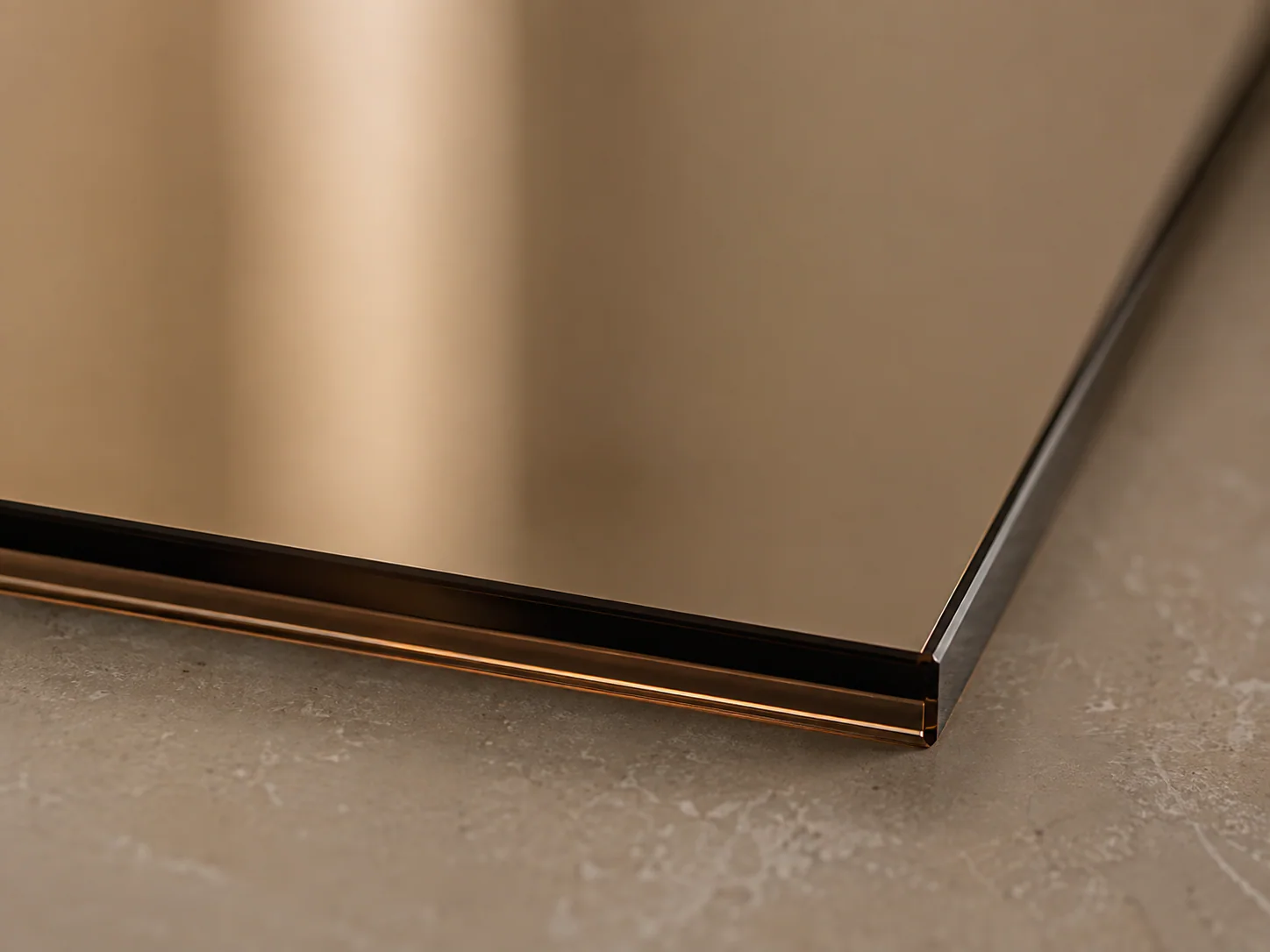 Bronze Mirror / Tinted Mirror edge and profile detail