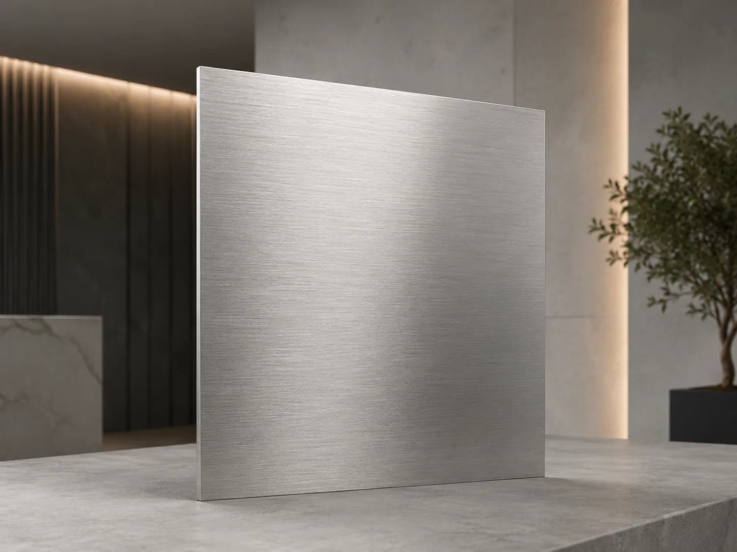 Brushed Stainless Steel full surface view