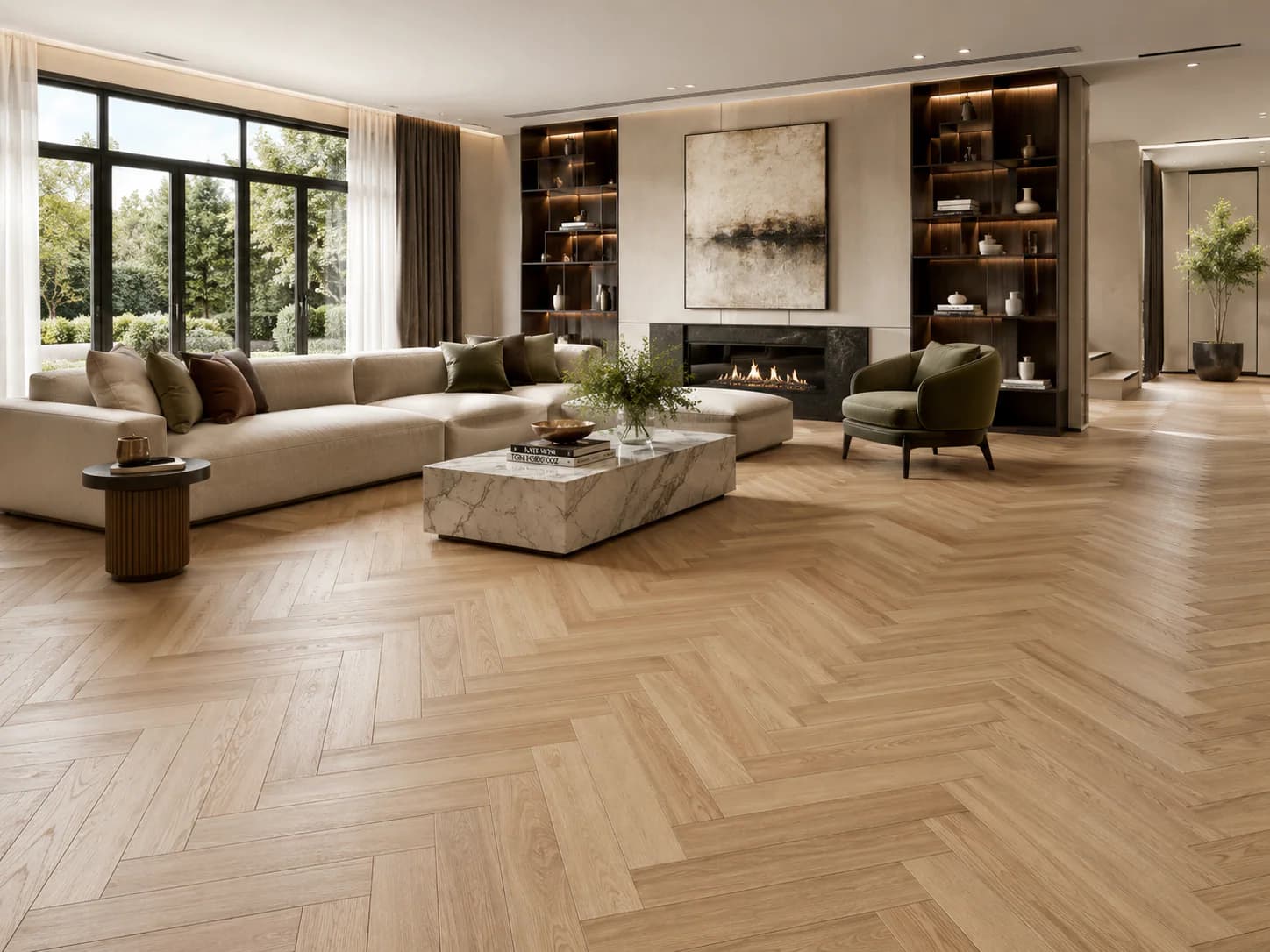 Herringbone Timber full surface view