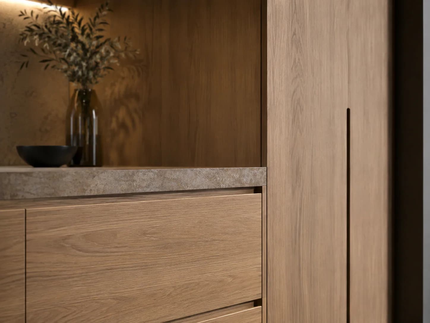 Natural Veneer Joinery edge and profile detail