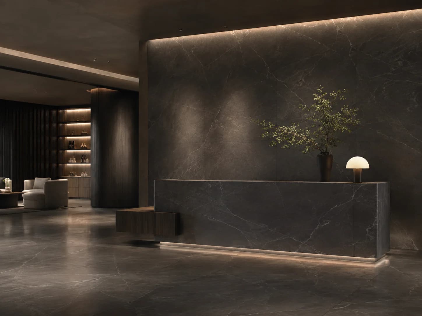 Pietra Grey / Dark Stone commercial application