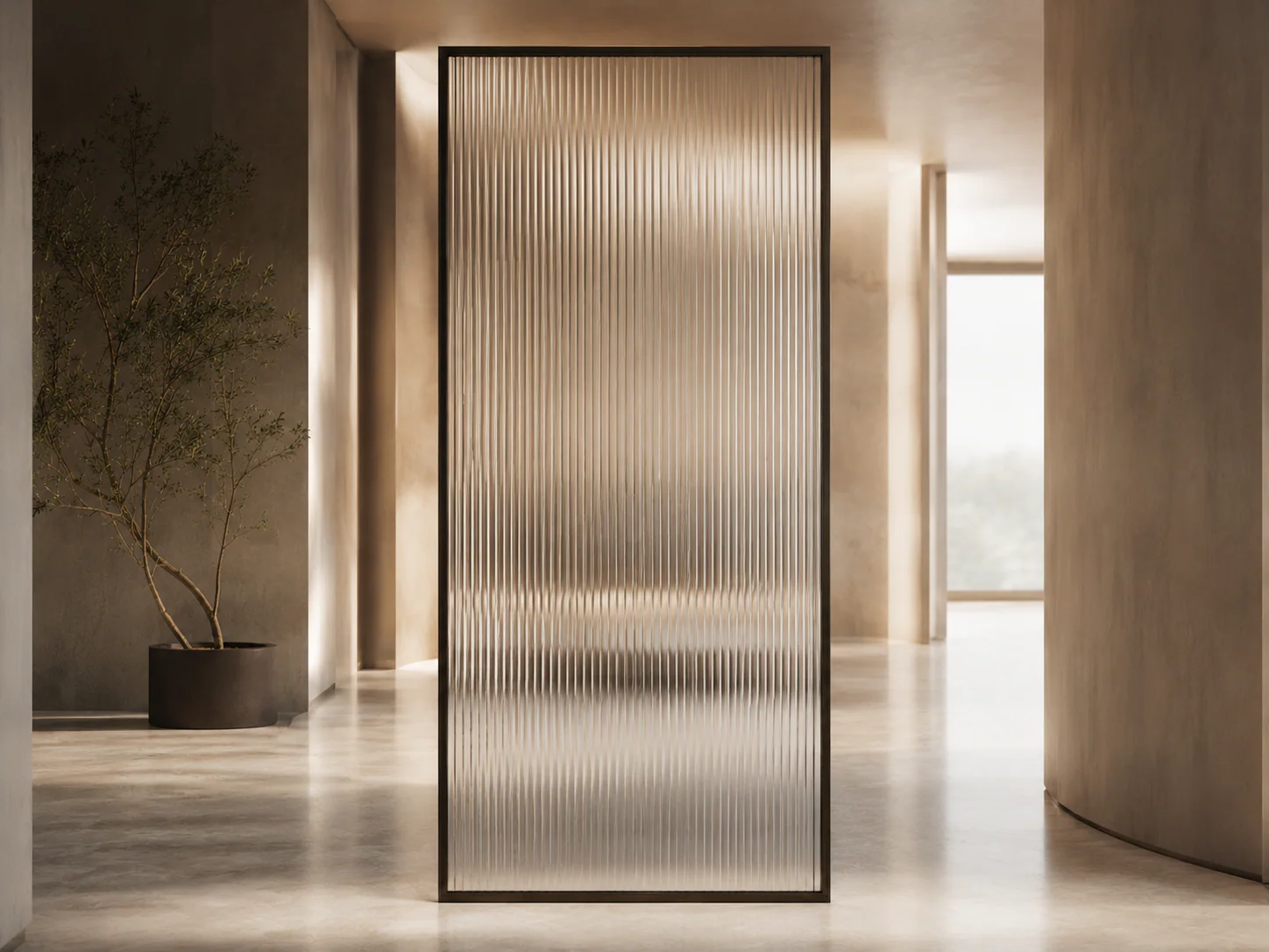 Reeded / Fluted Glass full surface view