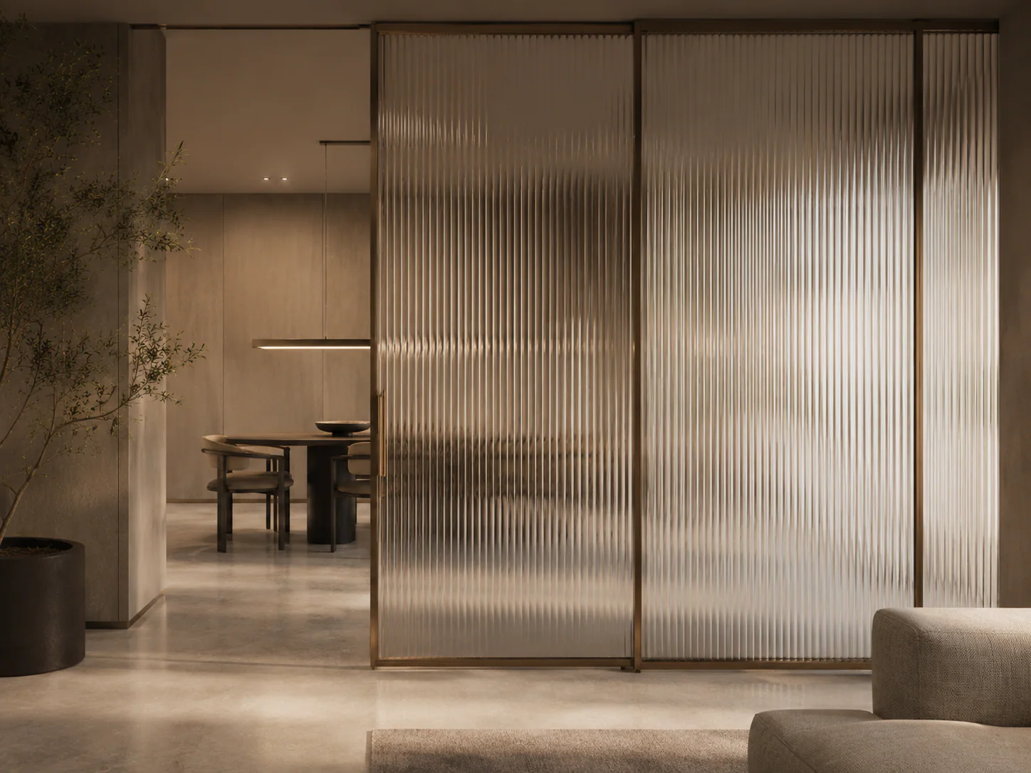 Reeded / Fluted Glass residential application