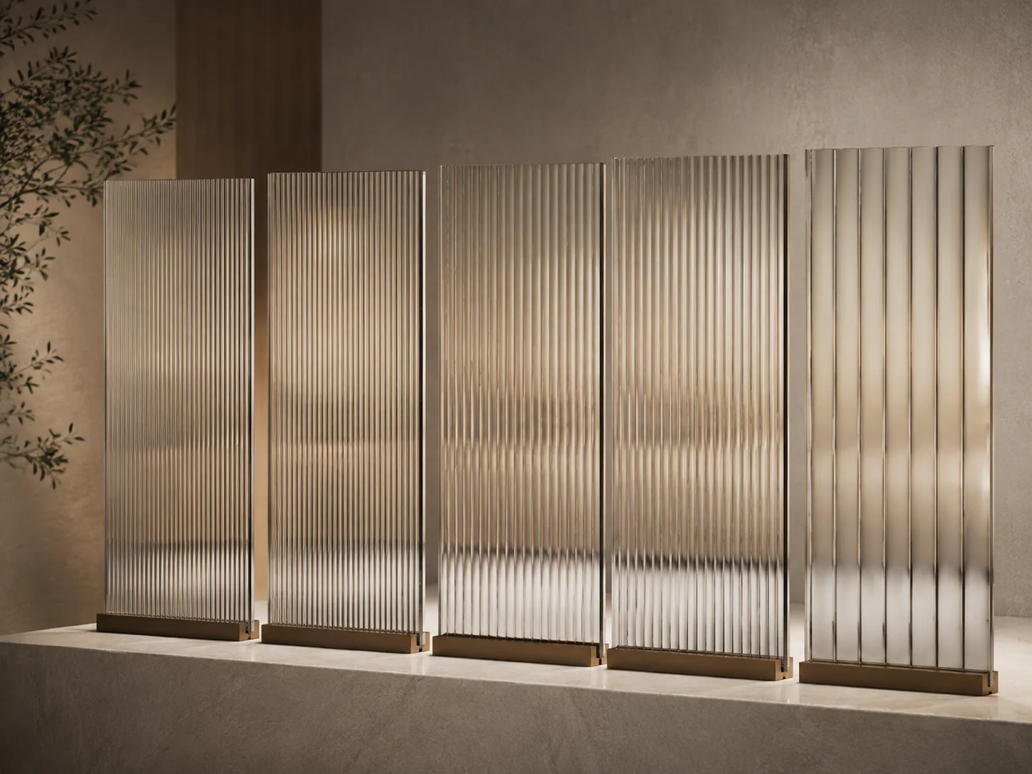 Reeded / Fluted Glass finish variation