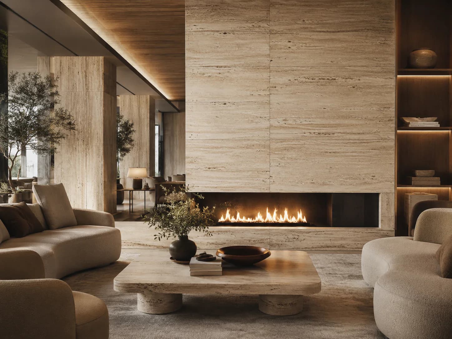 Travertine commercial application