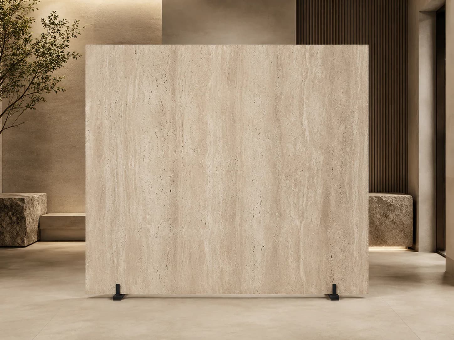 Travertine-Look Porcelain full surface view